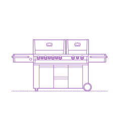 Fixtures Barbecue Bbq Grills Large Gas Grill Svg Line Art, Free Vectors File